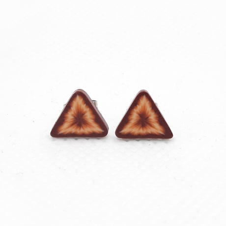 Ohrstecker aus Polymer Clay (Fimo), Edelstahl *braunes Dreieck*