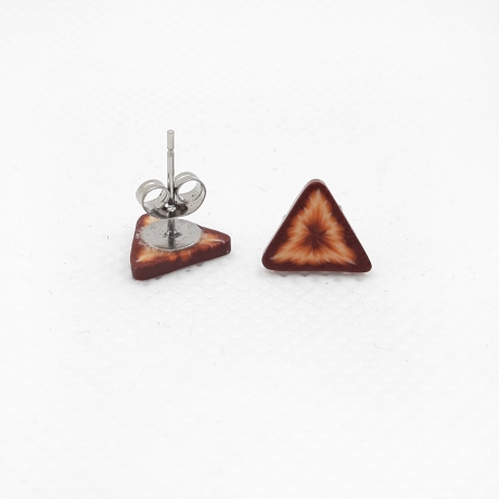 Ohrstecker aus Polymer Clay (Fimo), Edelstahl *braunes Dreieck*