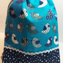 Kleinkinder-Rucksack/Turnbeutel in blau/dunkelblau/grau