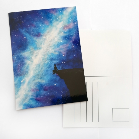 Aquarell Kunstdruck Postkarte *Galaxie*