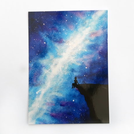 Aquarell Kunstdruck Postkarte *Galaxie*