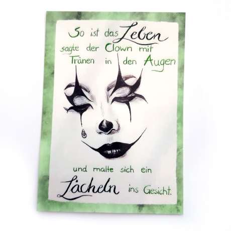 Aquarell Kunstdruck Postkarte *Clown*