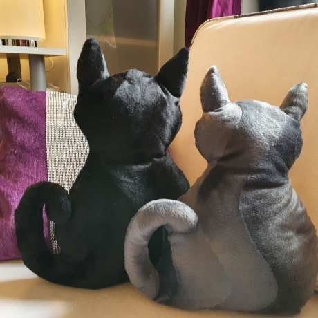 kleiner schwarzer Kater, Kuschelkissen für Katzenliebhaber