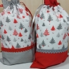 Super schöne Weihnachtssäckchen Tannenbäume in grau/rot