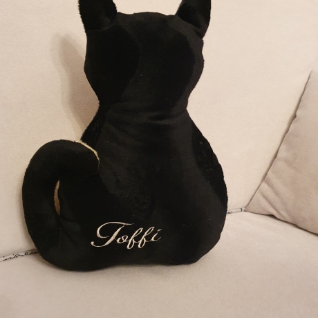 kleiner schwarzer Kater, Kuschelkissen für Katzenliebhaber