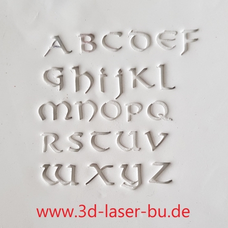 Ton - Keramik Stempel  Set Buchstaben & Zahlen Wikingerart 