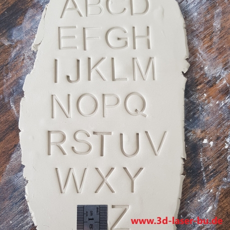 Ton Keramik Stempel Buchstaben - Zahlen - Satzzeichen