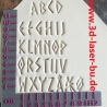 Ton - Keramik Stempel  Set Buchstaben Nordland ABC 