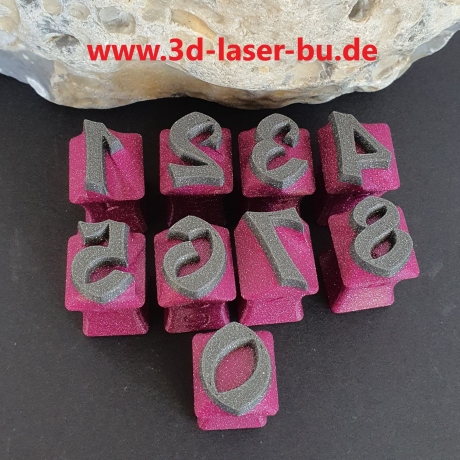 Ton - Keramik Stempel Set Buchstaben & Zahlen Mittelalter