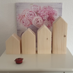 4 XXL Deko Holzhäuser im Set, Holzhäuschen, Tischdeko 4 XXL Deko Holzhäuser im Set, Holzhäuschen, Tischdeko