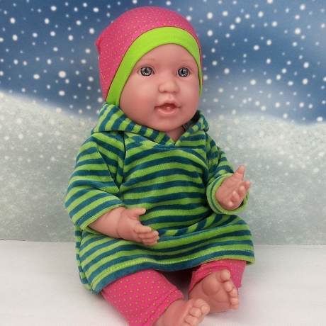 Tunika Hose und Mütze Kleidung passend für Puppen 43 cm Neu