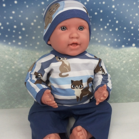 Shirt Hose und Mütze Kleidung passend für Puppen 43 cm Neu