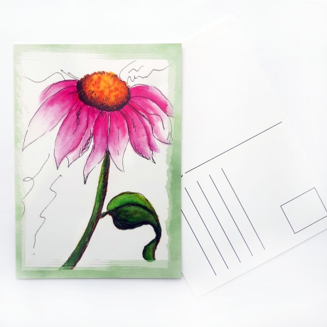 Aquarell Kunstdruck Postkarte *Blume*