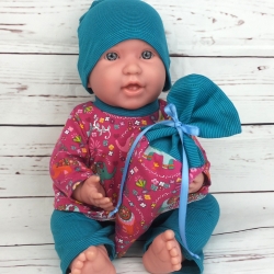 Shirt Hose Mütze Schultüte Kleidung passend für Puppen 43 cm Neu