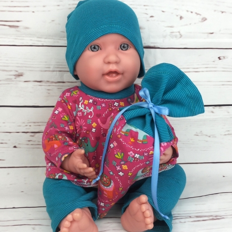 Shirt Hose Mütze Schultüte Kleidung passend für Puppen 43 cm Neu