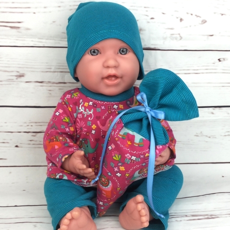 Shirt Hose Mütze Schultüte Kleidung passend für Puppen 43 cm Neu