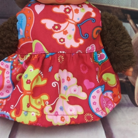 Kleid in Rot passend für Äffchen Stofftiere 20 cm Neu
