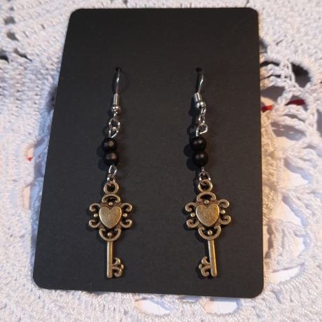 Ohrringe Schlüssel Silber/Kupfer