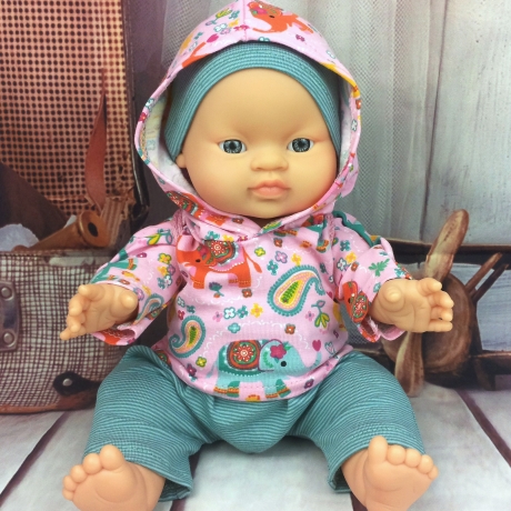Hoodie Hose und Mütze Puppenkleidung passend für Puppen 34 cm Neu