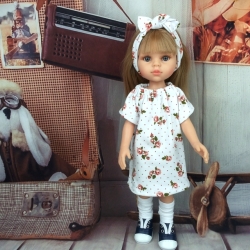 Kleid Bandana und Stulpen Kleidung passend für 32 cm Puppen Neu