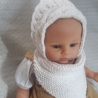 Babymütze mit Halstuch, weiß, Umf. 40/42cm, 