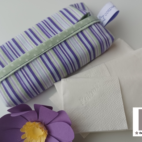 TATÜTA Taschentüchertasche Streifen lila grün