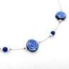 Kinderkette Polymer Clay/Fimo  *blaue Rose*, Magnetverschluss