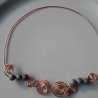 Aussergewöhnliche Halskette aus Kupfer mit Jaspisperlen