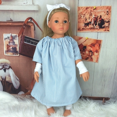 Kleid Bandana Stulpen Kleidung passend für Stehpuppen 50 cm Neu