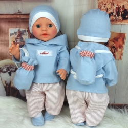  Hoodie Hose Mütze Schuhe Rucksack passend für Puppen 43cm Neu