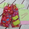 Puppenkleidung Latzhose Set 4 Teilig passend für Puppen 43 cm Neu