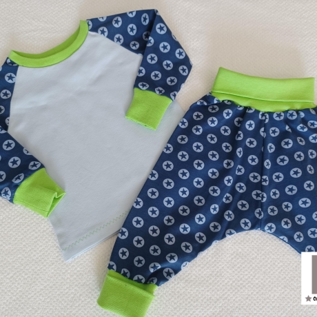 Babyset Shirt und Hose Sterne blau Gr. 62/68