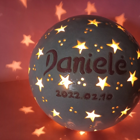 Namenslampe zur Taufe Geburt die Geburtslampe Name ausgestanzt