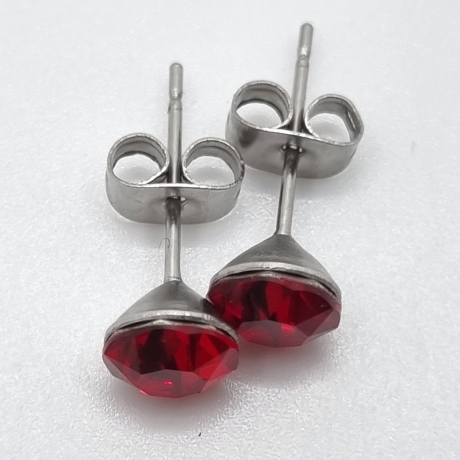 Ohrringe Ohrstecker Kristalle Rot Light Siam