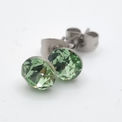 Ohrringe Ohrstecker Kristalle Grün Peridot (651)