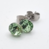 Ohrringe Ohrstecker Kristalle Grün Peridot (651)