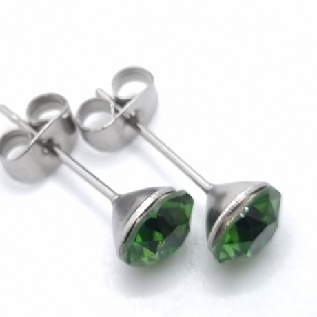 Ohrringe Ohrstecker Kristalle Crystal Grün Fern Green (651)