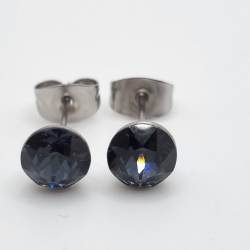 Ohrringe Ohrstecker Kristalle Graphite (651)