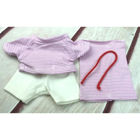 Shirt geringelt Hose Mütze Kleidung passend für Äffchen 20 cm Neu