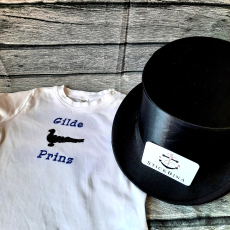 Weißes Kids Shirt Gilde Prinz & Papagoy - StickBina