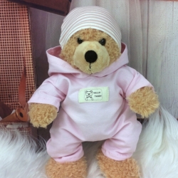 Overall + Mütze Rosa Kleidung passend für Bären 28 cm Neu