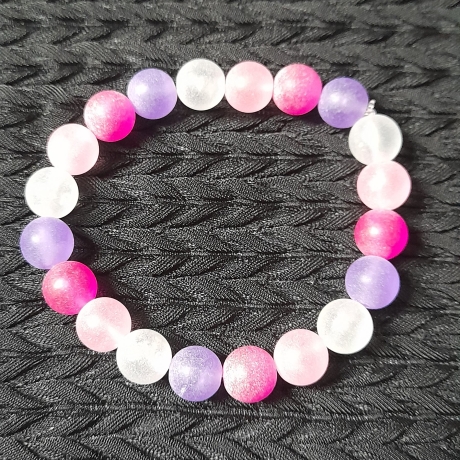 Armband Perle lila /pink / weiß