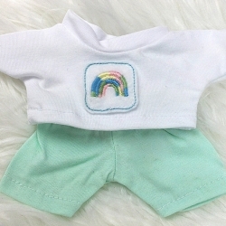  Shirt und Hose Mint Kleidung passend für Äffchen 20 cm Neu