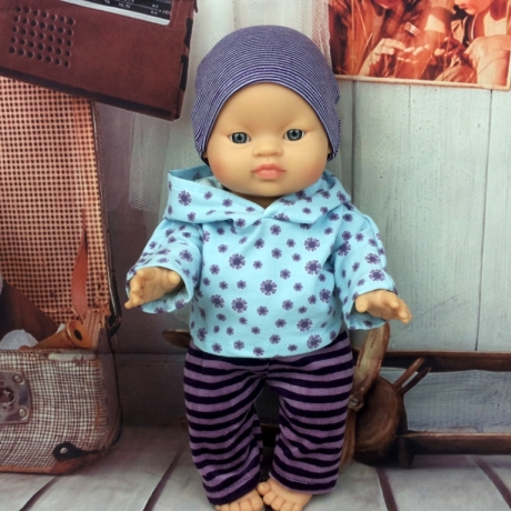 Hoodie Hose und Mütze Puppenkleidung passend für Puppen 34 cm Neu