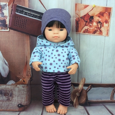 Hoodie Hose und Mütze passend für Puppen Modepuppen 38 cm Neu