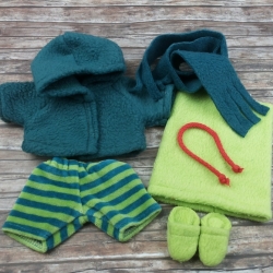 Jacke Hose Schuhe Mütze Schal passend für Äffchen 20 cm Neu