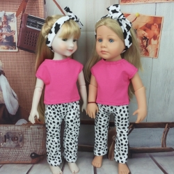 Shirt pink Hose und Bandana passend für 36 cm Stehpuppen Neu