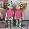 Shirt pink Hose und Bandana passend für 36 cm Stehpuppen Neu