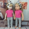 Shirt pink Hose und Bandana passend für 36 cm Stehpuppen Neu