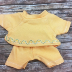 Oberteil + Hose Aprikot passend für Äffchen Stofftiere 20 cm Neu